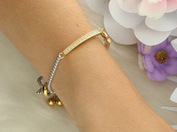 Elegancka bransoletka Nomination Italy Milleluci z zawieszką w kształcie gwiazdki. Stal szlachetna platerowana złotem, wysadzana cyrkoniami, regulowana długość 14–19 cm. Idealny prezent (3).jpg